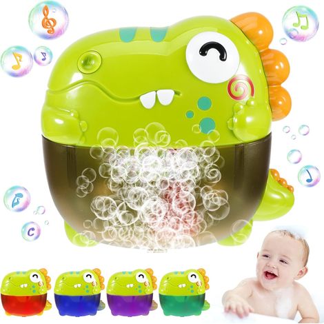 Musikalisches Dinosaurier-Badespielzeug für Babys und Kinder im Alter von 1 bis 4 Jahren, mit Seifenblasenmaschine, Licht und Musik, Badespielzeug für Geburtstage