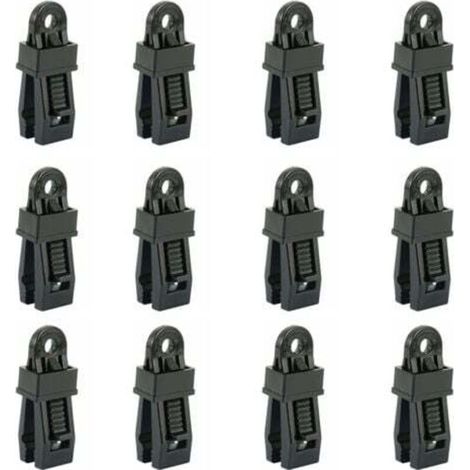 Set di 12 clip resistenti per teloni, ideali per fissare teloni da esterno, parasole per auto e coperture per piscine.