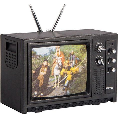 Mini téléviseur vintage à l'échelle 1/12, ensemble de télévision miniature, meubles, accessoires pour maison de poupée, outil