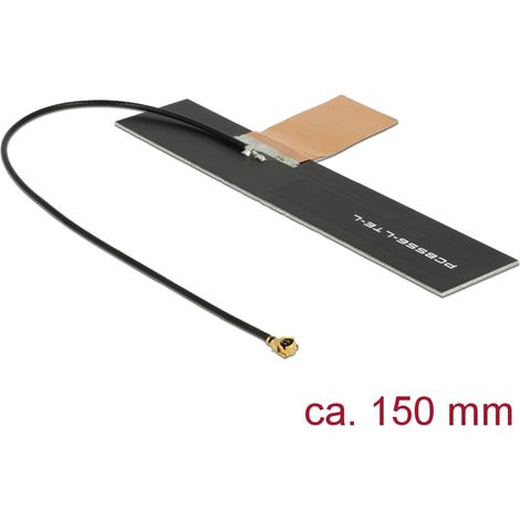DELOCK - Antena LTE I-PEX Inc., MHFÂ® I macho de 0,5 - 2,0 dBi y PCB de 1.13 15 cm interna autoadhesiva