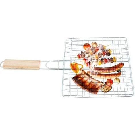 Panier en acier Inoxydable, BBQ Panier à Fischbräter/Panier à Fischbräter/Filet de Camping Poignée pour Rôti de Poisson, de Légumes, Crevettes, Fruits de mer (1/5)