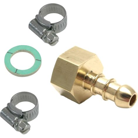 Raccord Femelle BSP 1/2" - Laiton - Pour Tuyau Gaz 8mm - Avec Clips Et Rondelle (1/5)