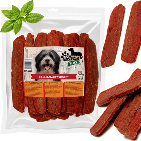 Delikatesse, Snack für Hunde: Enten- und Rinderfilet Mr. Pretzel 500 g