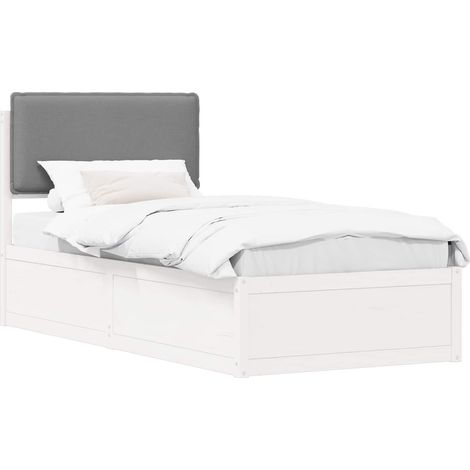 Estructura de Cama con Cabecera Tapizada Gris Claro vidaXL (1/5)