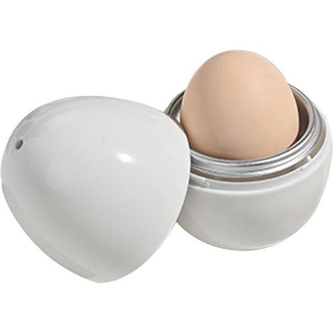 1 Cuiseur à œufs, Aluminium et Polypropylène, Cuisson 4-10 min, Compact 9x7 cm, Pour Petit-déjeuner