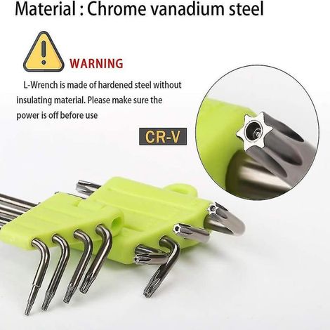 Jeu 8 Clés Tournevis Torx T5 T6 T7 T8 T9 T10 T15 T20, Acier Inoxydable Durable, Précision Haute Résistance, Pour Électronique, Mécanique