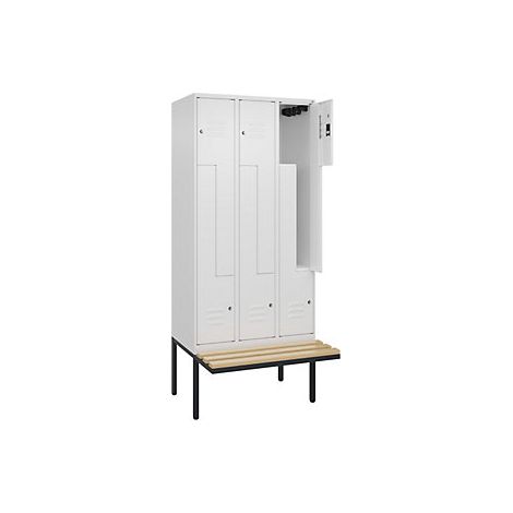 C+P Armadietto a Z Classic PLUS con panca 3 scomparti (1/3)