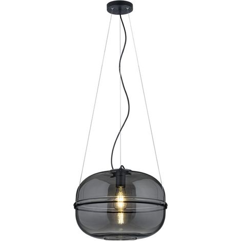 Sospensione LORENA vetro fumè cromato D.40cm metallo nero 315190132 (1/3)