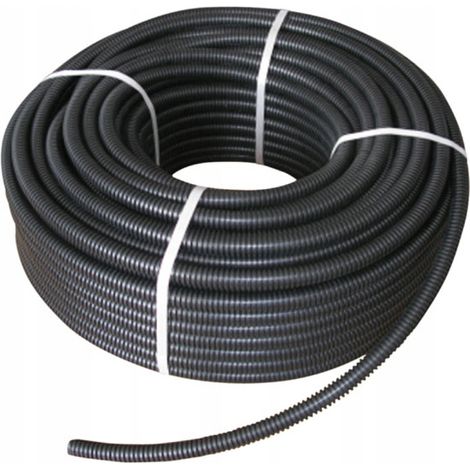 Tubo corrugado con piloto de 20 mm, 750 N, resistente a los rayos UV, 100 m (1/2)