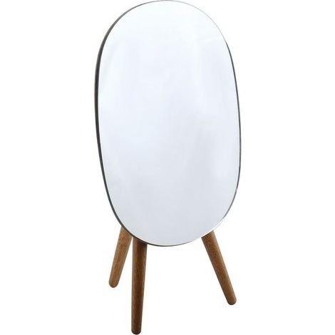 Miroir sur pied ovale Bois ALESIA Bois d'acacia Spirella