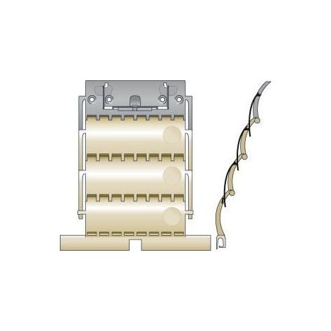 Somfy – Attache rigide clicksur 3 maillons pour lames de 8 mm – Compatible OXIMO, ILMO sur tube ZF64 et ZF54 – Pour tube diamètre 40 ZF45