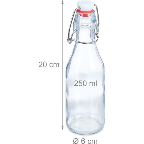 Set di 24 bottiglie di vetro ermetiche per bevande e souvenir 25 x 6 cm in vetro trasparente 130016482