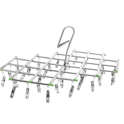 Mini séchoir avec 35 clips de séchage pliable pour camping-Ensoleillé (1/3)
