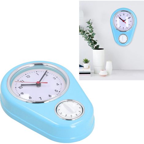 Horloge de cuisine 9 Inch Multifunction avec timer silencieux à quartz précise ABS bleu pour la maison (1/5)