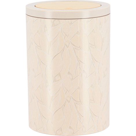 Cubos de basura de abs estampados con tapa de presión estilo bambú, 5 l - botánico - Tendance (1/2)