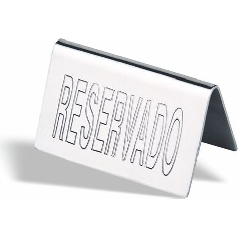 Plaque de Table Reservado en Inox 5 x 10 cm - Pujadas