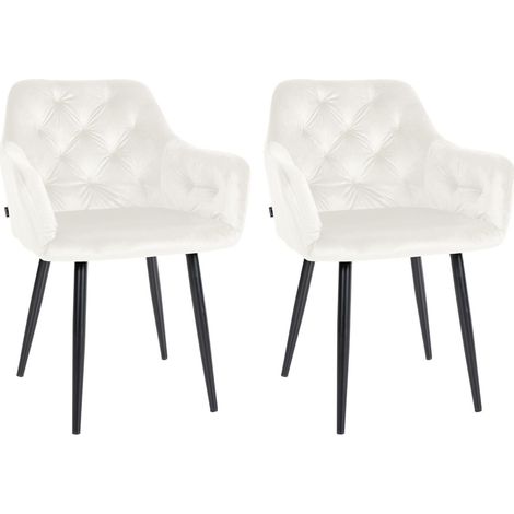 2er Set Esszimmerstuhl Stanley Samt creme