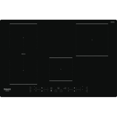 Table de cuisson à induction 4 foyers 77 cm – Commande tactile avant – Couleur noire – Intégrée pour cuisine moderne