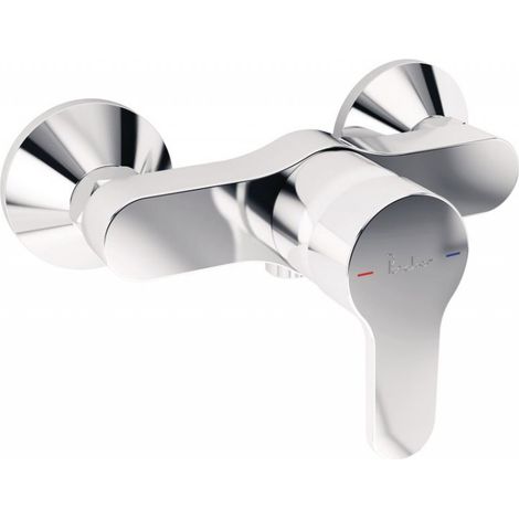 Porcher – Mitigeur de douche Olyos mural chromé – Sortie par le dessous avec clapet anti-retour – Cartouche céramique Ø 40 mm – Entraxe 150 mm (1/4)