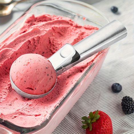 1 pc Pelle à glace à double usage en acier inoxydable, pelle à crème glacée, pelle à fruits, pelle à crème glacée multifonctionnelle (1/5)