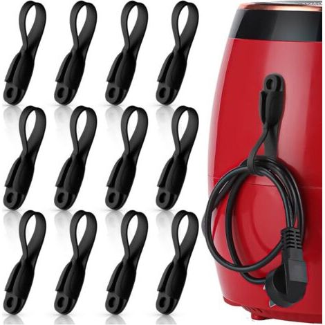 BUNTHAUS Lot de 10 supports et organiseurs de câbles pour appareils électroménagers, noir (1/5)