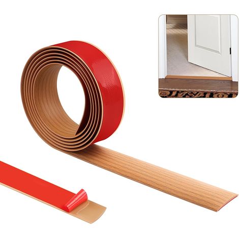 200cm×5cm Bande de seuil, bandes de garniture de porte de tapis,bande de séparation de porte de sol auto-adhésive, bande de garniture de bord(Grain de bois de chêne jaune) (1/5)