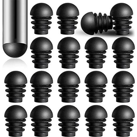 24 Pièces Bouchons d'Extrémité Ronds avec Inserts de Tube en Plastique de Diamètre Extérieur de 16 mm Tube d'Embouts de Pied de Chaise Protecteurs de Bouchons en Plastique (1/5)