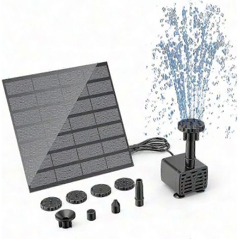 Pompe solaire submersible à 6 buses pour fontaines de jardin, abreuvoirs à oiseaux, bassins et aquariums (1/5)