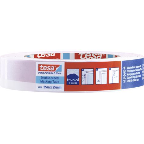 tesa DOUBLE-SIDED 04836-00001-00 Doppelseitiges Klebeband tesa® Professional Rot/Weiß (L x B) 25 m x (1/2)