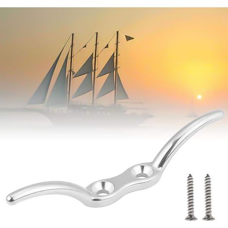 Sollbry 4 pièces Taquet Bateau, Taquet D'amarrage, Taquet de Corde, Crochet à Taquet, D'amarrage Crochet De Corde De Mât, pour Bateaux Yachts, Mât de Drapeau (1/3)