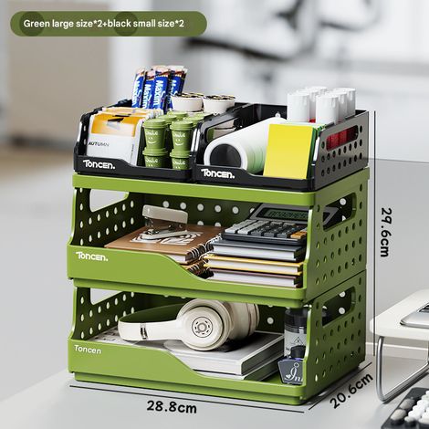 Bibliothèque pliable, porte-documents, rangement de cosmétiques, boîte de rangement de bureau, rangement de papeterie pour étudiants (1/5)