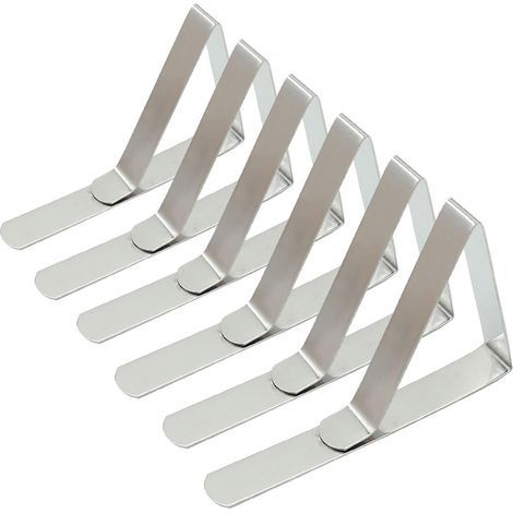Tablecloth Clips 6 Pcs Tablecloth Clips Picnic Table Clips Stainless Steel Table Cloth Cover Clamps Table Cloth Holders Ideal for Weddings Party (1/4)