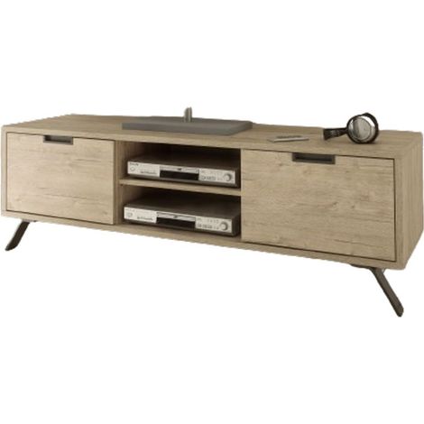 Möbel TV 156 cm SHOW – 2 Türen – Helles Eichenholz – Modernes und funktionales Design