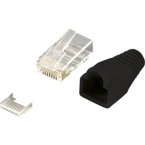 LogiLink MP0024 Connettore RJ45 CAT 6, non schermato MP0024 Spina dritta Poli: 8P8C Nero 100 pz. (1/2)