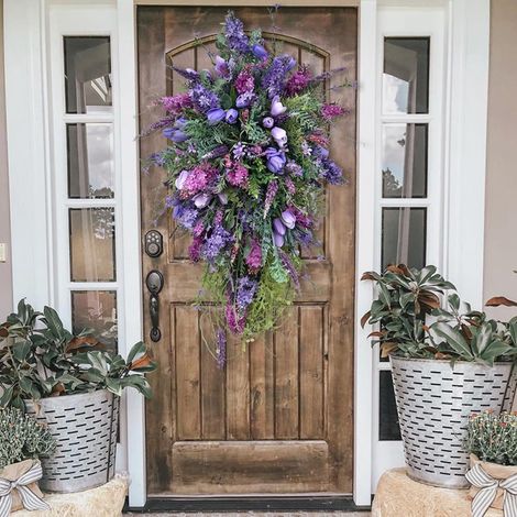 Guirlande Printemps - Guirlande Florale Artificielle 50 cm - Pour Porte Extérieure Mur Intérieur Jardin - 1 Pièce (1/5)