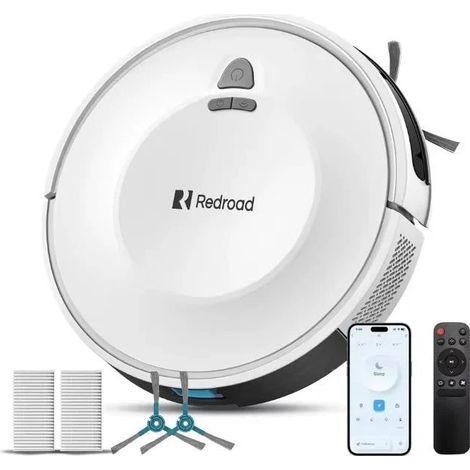 [PRODUIT RECONDITIONNÉ]Robot aspirateur Redroad E2, 10 000 Pa, ultra-fin et silencieux, pour tapis et poils d'animaux (1/5)