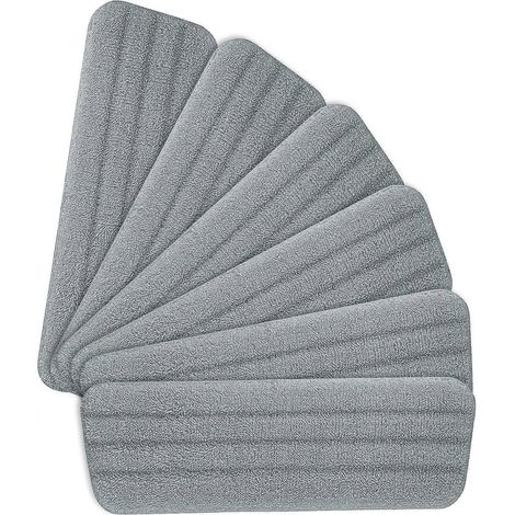 Lot de 6 lingettes de rechange pour balai à franges, en microfibre, pour balais à franges pulvérisateurs, 42 x 14 cm (gris) (1/5)