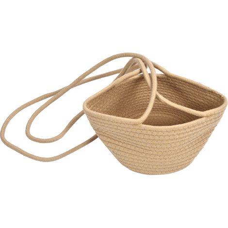 Paniers suspendus pour fleurs, paniers tressés, pots suspendus pour fleurs, conteneurs de rangement pour plantes, légumes, fruits, cosmétiques, jouets. (1/5)