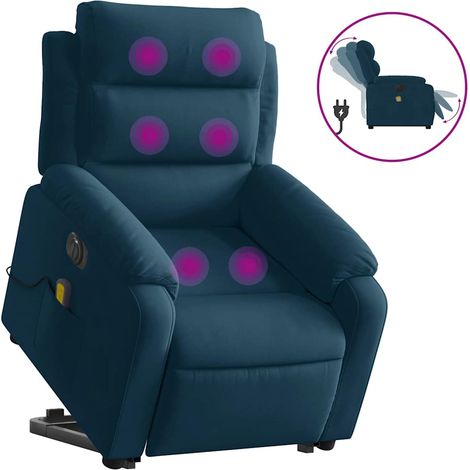 Maison Exclusive - Massagesessel mit Aufstehhilfe Elektrisch Blau (1/5)