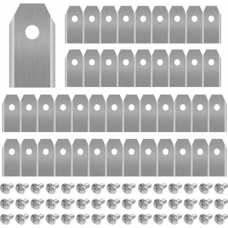 Lame de tondeuse,45 x Lames de Couteau en Titane pour Toutes Les Tondeuses Robotiques Husqvarn/Automower/ Yardforce/Gardena(3g-0.75mm) Avec 45 Vis, Lames de Rechange pour Modles 105,310,315, (1/4)
