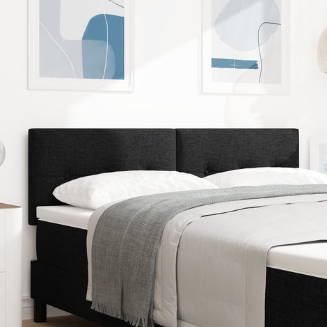 vidaXL LED Headboard Button Tufted Black 80 cm Fabric (1/5)