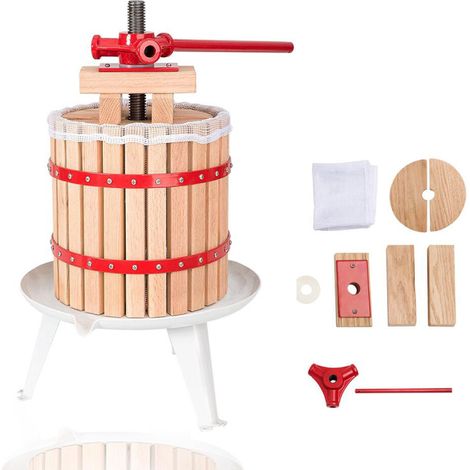 SWANEW 18L Presse à fruits incl. torchon pour pressoir vin fruit chêne cidre de pommes (1/5)