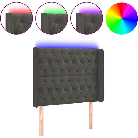 Maison Exclusive - Cabecero con LED de terciopelo gris oscuro 93x (1/5)