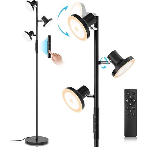 – Lampadaire LED 36W dimmable 2500lm – Télécommande tactile – 4 températures de couleur – Éclairage réglable pour salon et bureau (1/4)