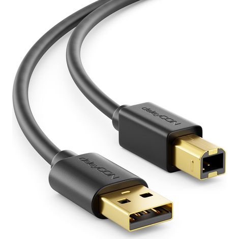 3,0m Câble Imprimante & Scanner USB 2.0 USB-A vers USB-B - Noir (1/5)