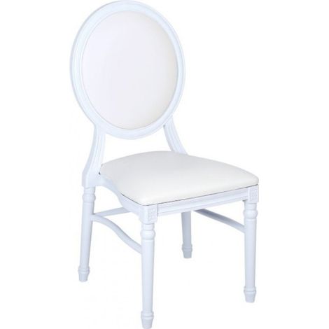 Chaises Médaillon LOUIS - lot de 4 en polypropylène blanche - Prodirest
