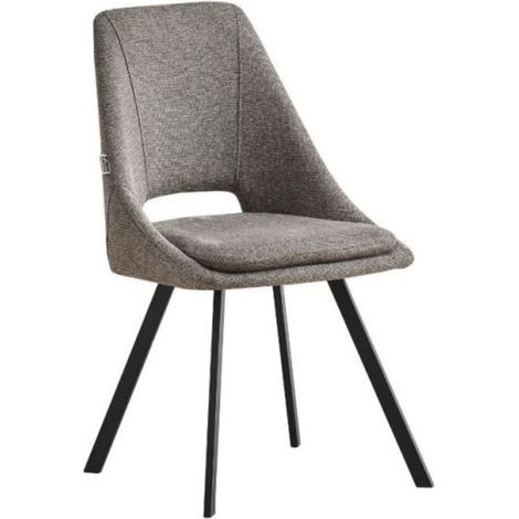 Sedia con cuscino imbottito tessuto grigio Blauss (1/4)