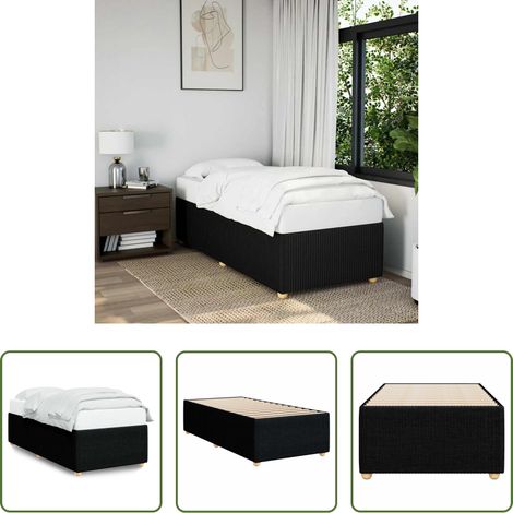 Sommeil confortable - Cadre de lit sans matelas noir 90x190 cm simple tissu (1/5)