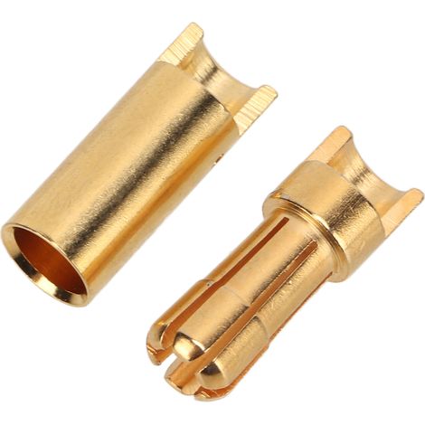 Fiche banane mâle femelle plaquée or 5.5mm, connecteurs banane dorés mâle femelle, accessoires RC (1/5)