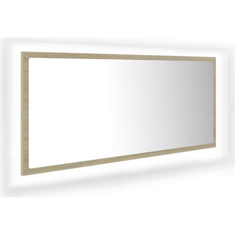 vidaXL LED Spiegel für das Badezimmer Eiche Sonoma 100x8,5x37cm Acryl